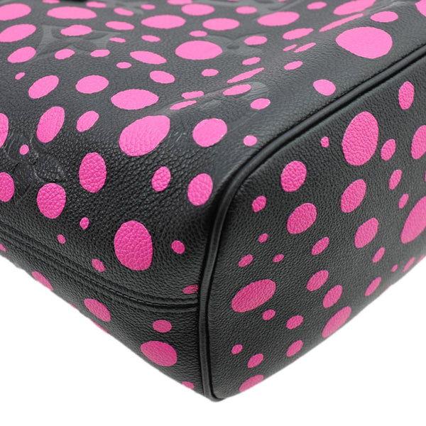 LOUIS VUITTON x YK Neverfull MM Infinity Dots Empreinte Leather Tote Bag Fuchsia