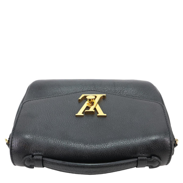 LOUIS VUITTON Lockme Oxford Grained Leather Crossbody Bag Black