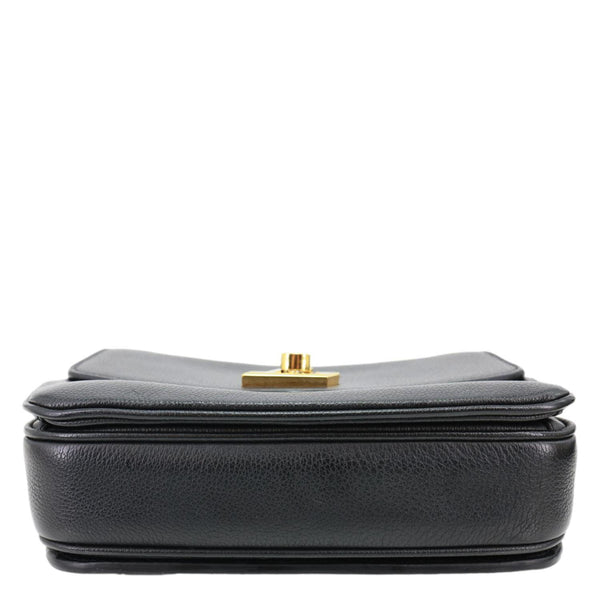 LOUIS VUITTON Lockme Oxford Grained Leather Crossbody Bag Black