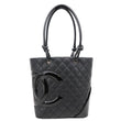 CHANEL Cambon Medium Quilted Calfskin Leather Tote Bag Black