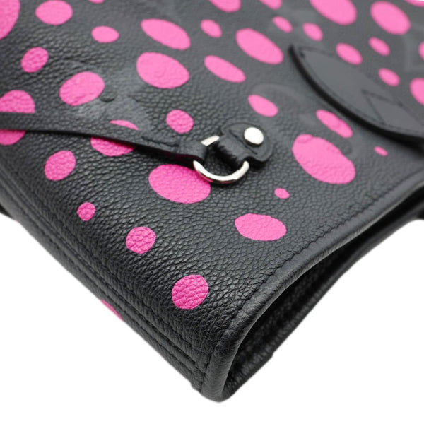 LOUIS VUITTON x YK Neverfull MM Infinity Dots Empreinte Leather Tote Bag Fuchsia