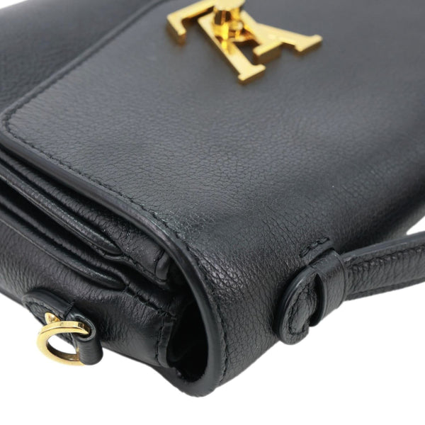 LOUIS VUITTON Lockme Oxford Grained Leather Crossbody Bag Black