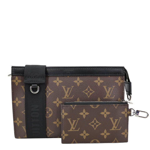LOUIS VUITTON Gaston Wearable Monogram Macassar Canvas Wallet Crossbody Bag Brown