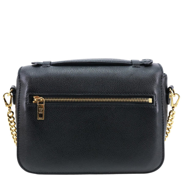 LOUIS VUITTON Lockme Oxford Grained Leather Crossbody Bag Black