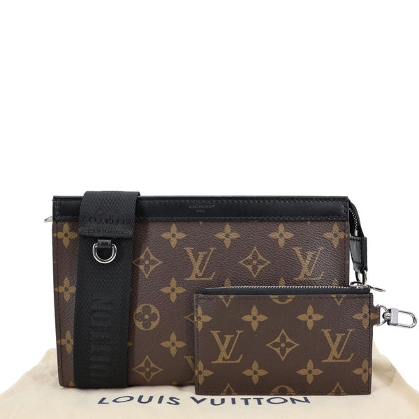 LOUIS VUITTON Gaston Wearable Monogram Macassar Canvas Wallet Crossbody Bag Brown