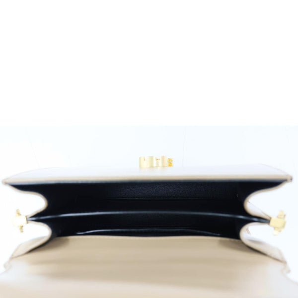 YVES SAINT LAURENT Cassandra Mini Leather Shoulder Bag Beige