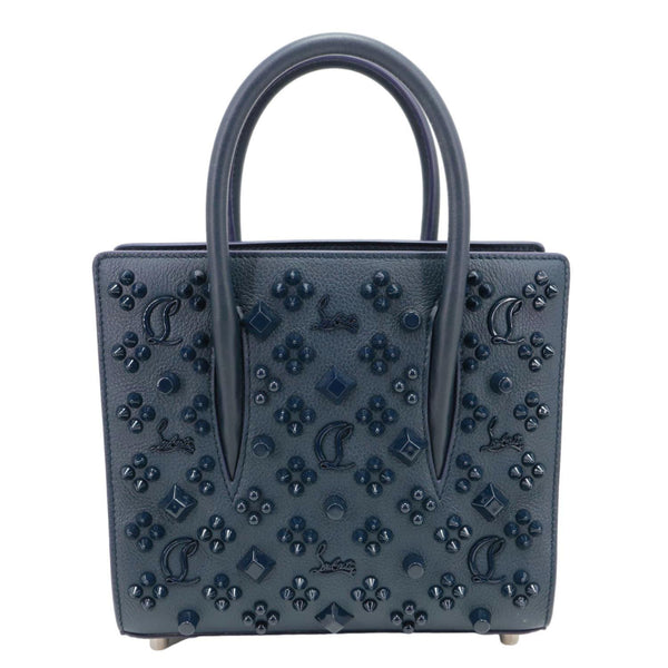 CHRISTIAN LOUBOUTIN Paloma Mini Embellished Leather Top Handle Crossbody Bag Navy Blue