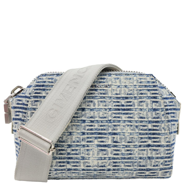 GIVENCHY Antigona Small 4G Embroidered Denim Crossbody Bag Blue
