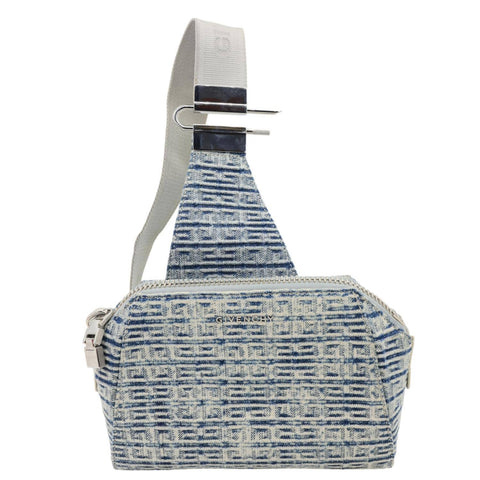 GIVENCHY Antigona Small 4G Embroidered Denim Crossbody Bag Blue