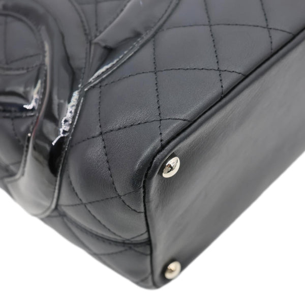 CHANEL Cambon Medium Quilted Calfskin Leather Tote Bag Black