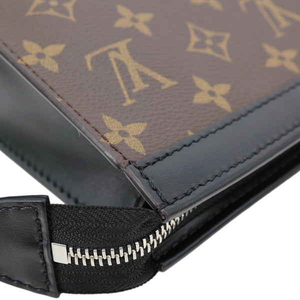 LOUIS VUITTON Gaston Wearable Monogram Macassar Canvas Wallet Crossbody Bag Brown