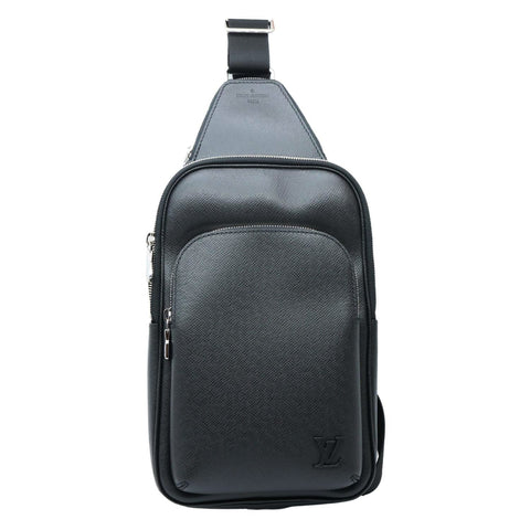 LOUIS VUITTON Avenue Sling Taiga Leather Backpack Black