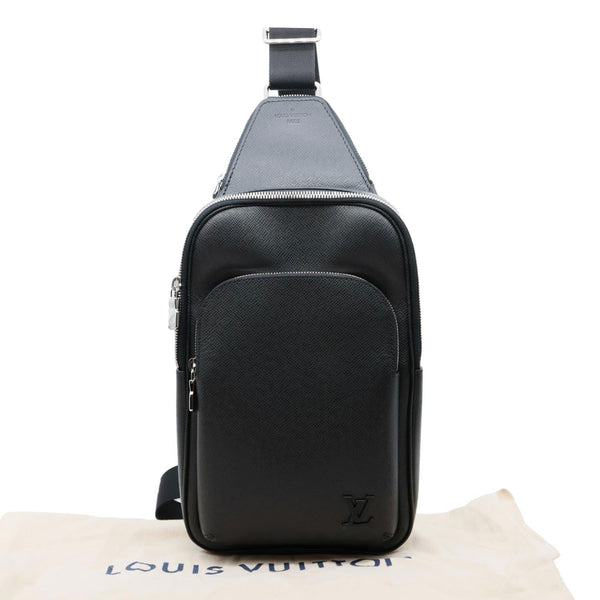 LOUIS VUITTON Avenue Sling Taiga Leather Backpack Black