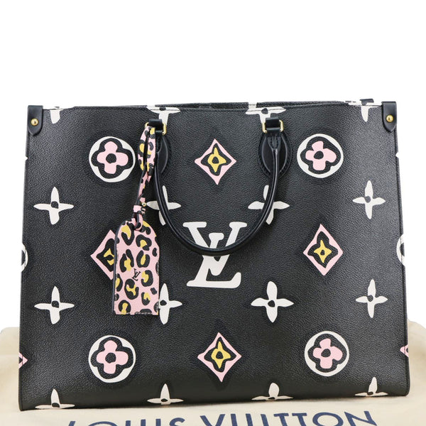 LOUIS VUITTON Onthego GM Wild At Heart Monogram Giant Canvas Tote Bag Black