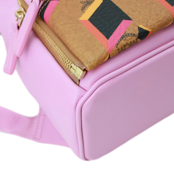 MCM Visetos Leather Backpack Pink