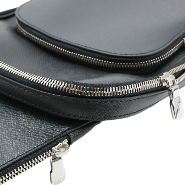 LOUIS VUITTON Avenue Sling Taiga Leather Backpack Black