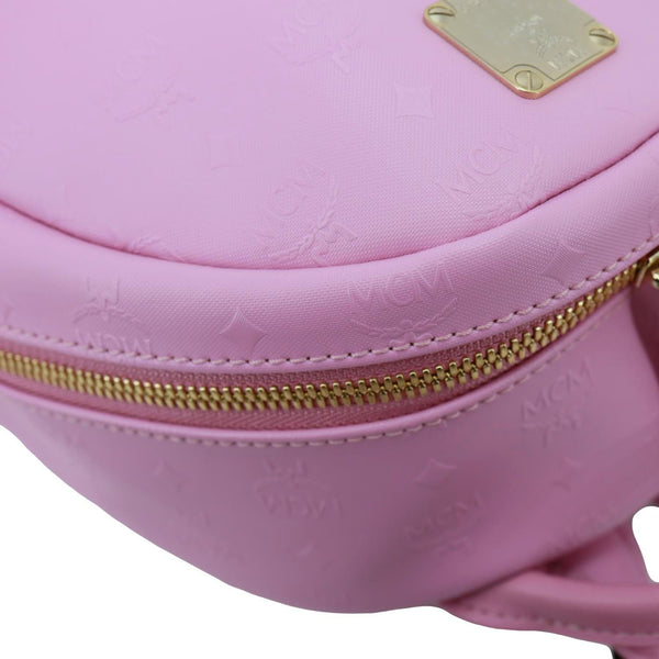 MCM Visetos Leather Backpack Pink