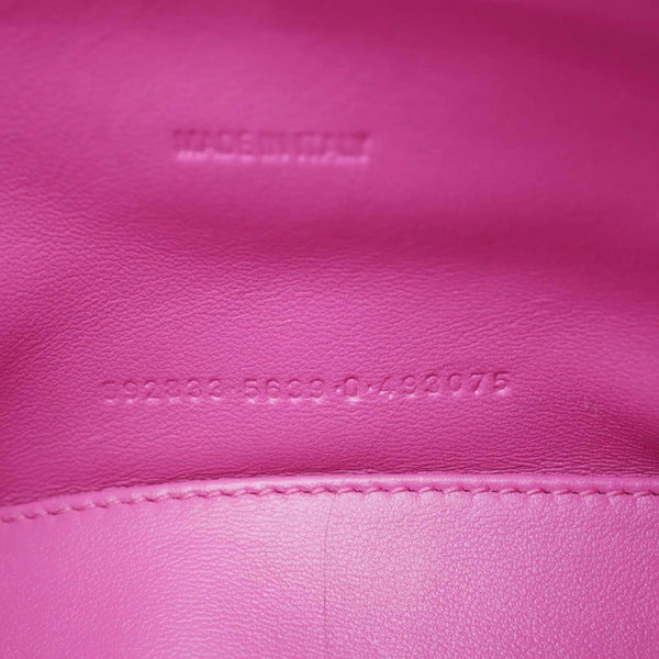 BALENCIAGA Hourglass Velvet Crossbody Bag Pink