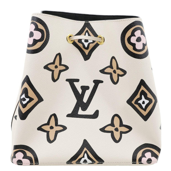 LOUIS VUITTON NeoNoe MM Wild At Heart Monogram Canvas Shoulder Bag Cream