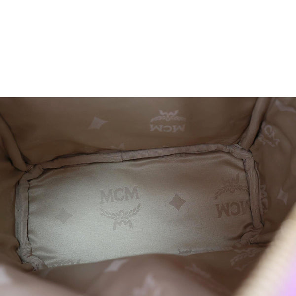 MCM Visetos Leather Backpack Pink