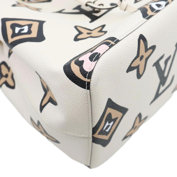 LOUIS VUITTON NeoNoe MM Wild At Heart Monogram Canvas Shoulder Bag Cream
