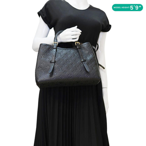 LOUIS VUITTON Babylone PM Monogram Empreinte Leather Tote Bag Black
