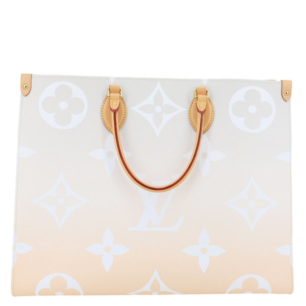 LOUIS VUITTON OnTheGo GM By The Pool Monogram Giant Canvas Tote Bag Peach