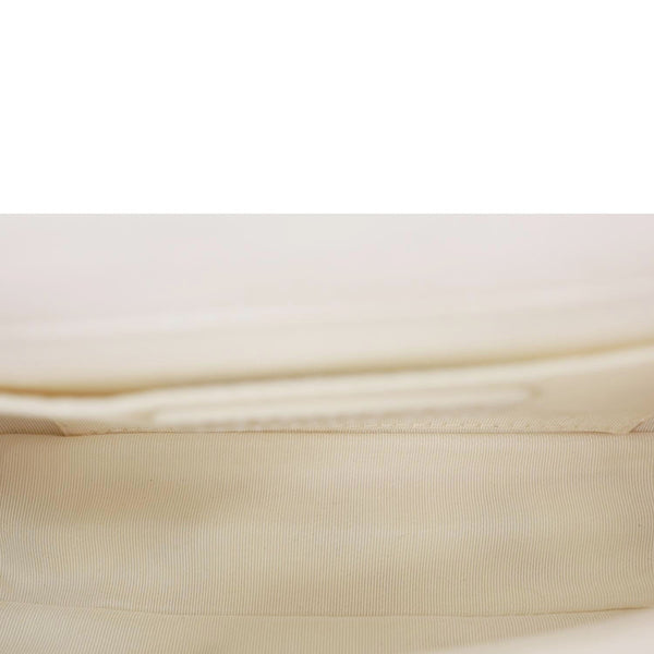 CHANEL My Precious Pearls Chain Flap Small Quilted Lambskin Leather Crossbody Bag White