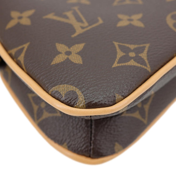 LOUIS VUITTON Liv Pochette Monogram Canvas Shoulder Bag Brown