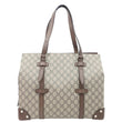 GUCCI Buckle GG Supreme Canvas Tote Shoulder Bag Beige 626356