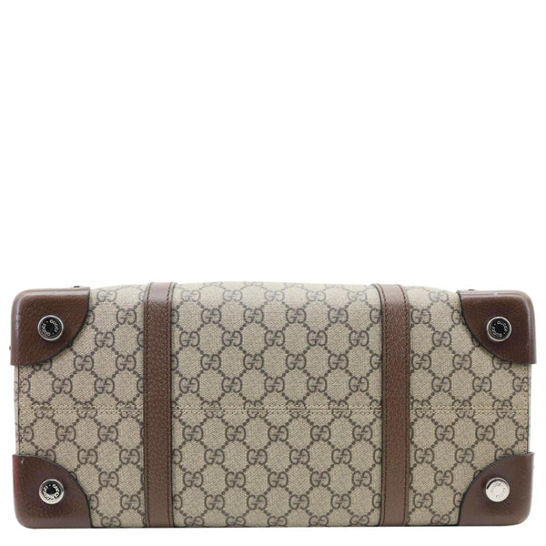 GUCCI Buckle GG Supreme Canvas Tote Shoulder Bag Beige 626356