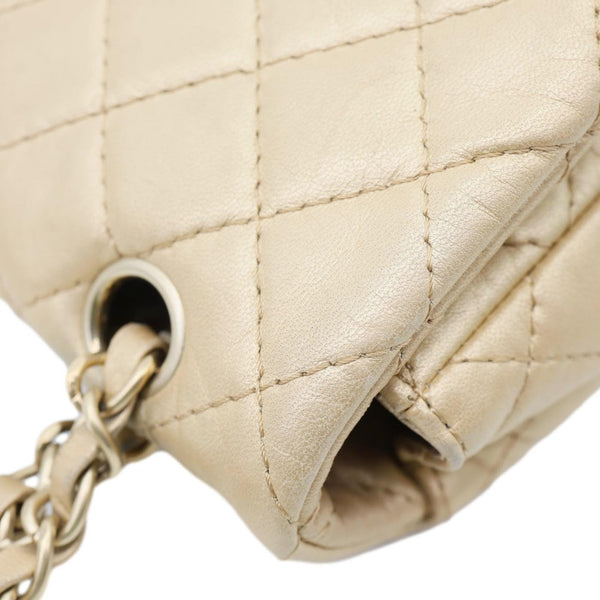 CHANEL Precious Jewel Single Flap Jumbo Leather Shoulder Bag Gold