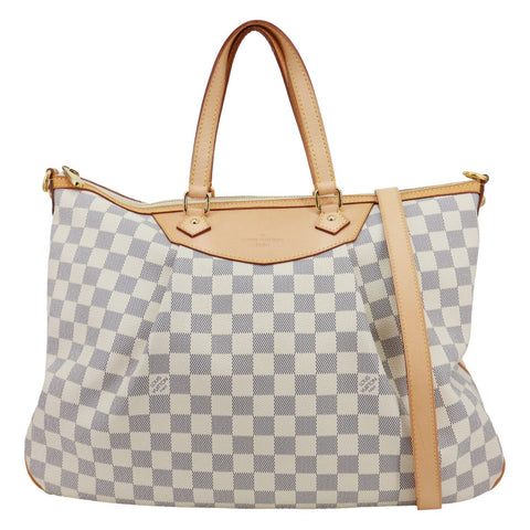 LOUIS VUITTON Siracusa GM Damier Azur Shoulder Bag White