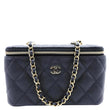 CHANEL Classic Small Quilted Caviar Leather Chain Vanity Case Black