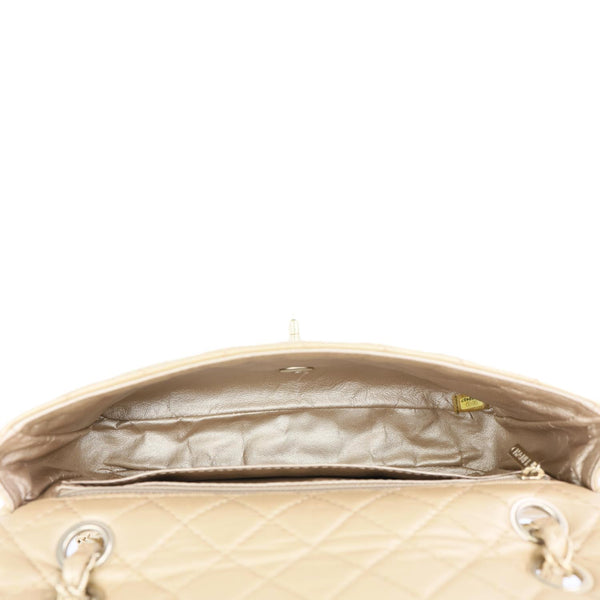CHANEL Precious Jewel Single Flap Jumbo Leather Shoulder Bag Gold