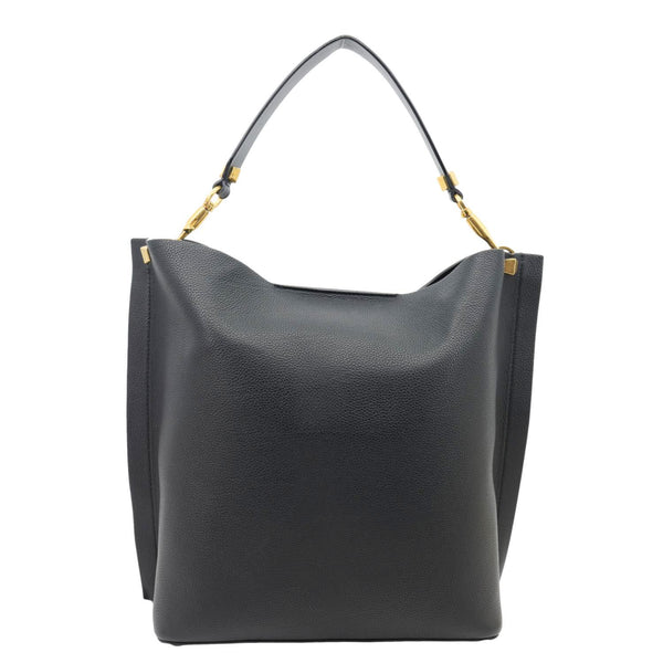 VALENTINO Garavani Vlogo Escape Grainy Calfskin Leather Hobo Bag Black