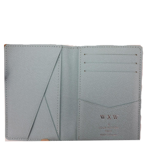 LOUIS VUITTON Brazza Monogram Aquagarden Canvas Wallet Light Blue
