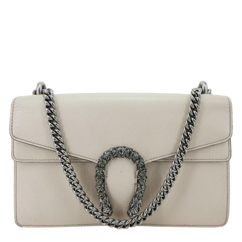GUCCI Dionysus Small Dollar Calfskin Leather Shoulder Bag Cream 400249