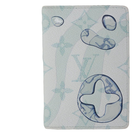 LOUIS VUITTON Brazza Monogram Aquagarden Canvas Wallet Light Blue