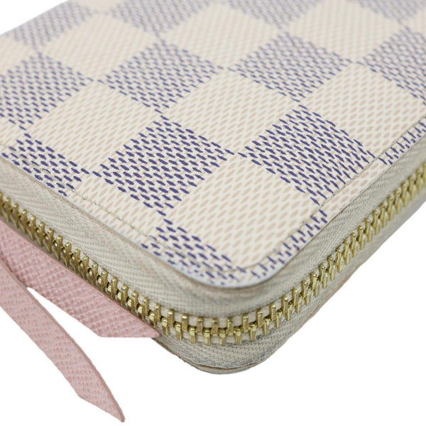 LOUIS VUITTON Clemence Damier Azur Wallet Rose Ballerine