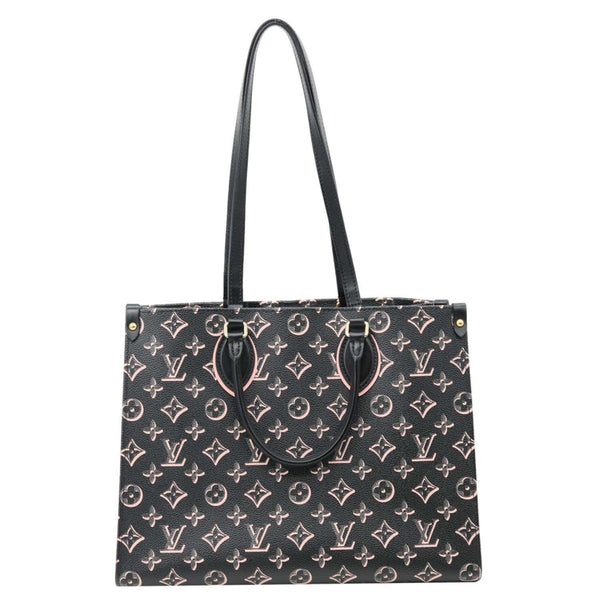 LOUIS VUITTON Onthego MM Fall For You Monogram Canvas Tote Bag Black