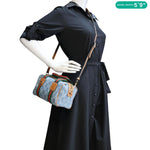 GUCCI Mini GG Denim Calfskin Web Satchel Bag Light Blue 859975
