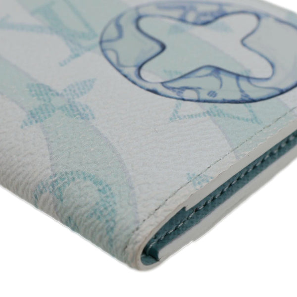 LOUIS VUITTON Brazza Monogram Aquagarden Canvas Wallet Light Blue