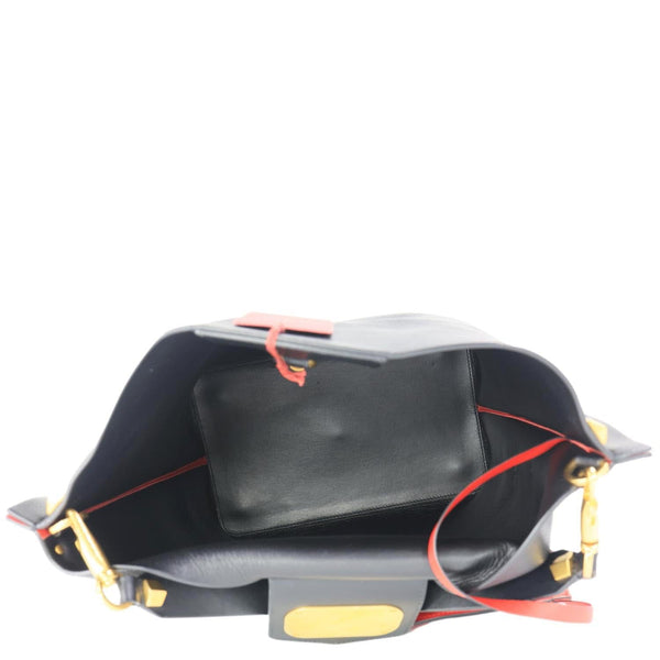 VALENTINO Garavani Vlogo Escape Grainy Calfskin Leather Hobo Bag Black