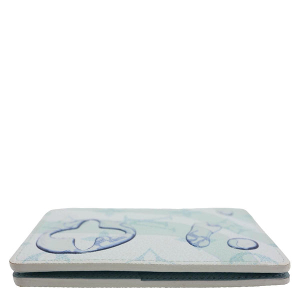 LOUIS VUITTON Brazza Monogram Aquagarden Canvas Wallet Light Blue