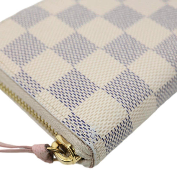 LOUIS VUITTON Clemence Damier Azur Wallet Rose Ballerine