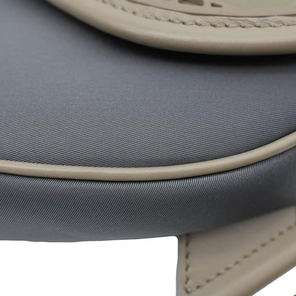 CHRISTIAN DIOR Saddle Nylon Rubber Crossbody Bag Grey