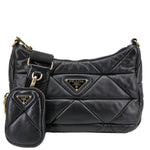 Prada System Re-edition Quilted Nappa Leather Shoulder Bag Black