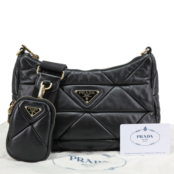 Prada System Re-edition Quilted Nappa Leather Shoulder Bag Black