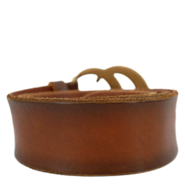 GUCCI GG Buckle Marmont Leather Belt Size 70.30 Brown 409416